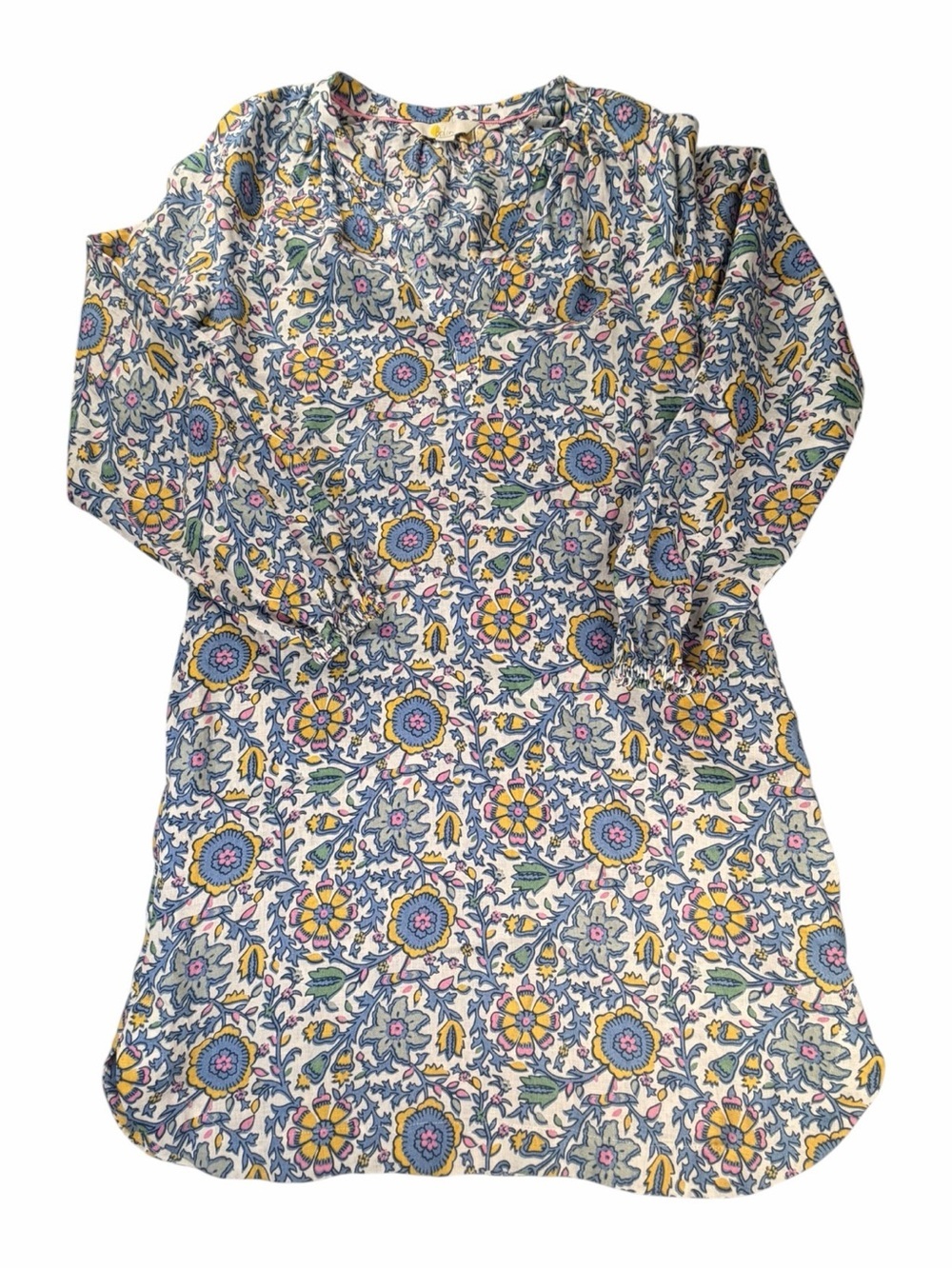 Boden Women’s 100% Linen Tunic Dress In Floral Print Size 6R